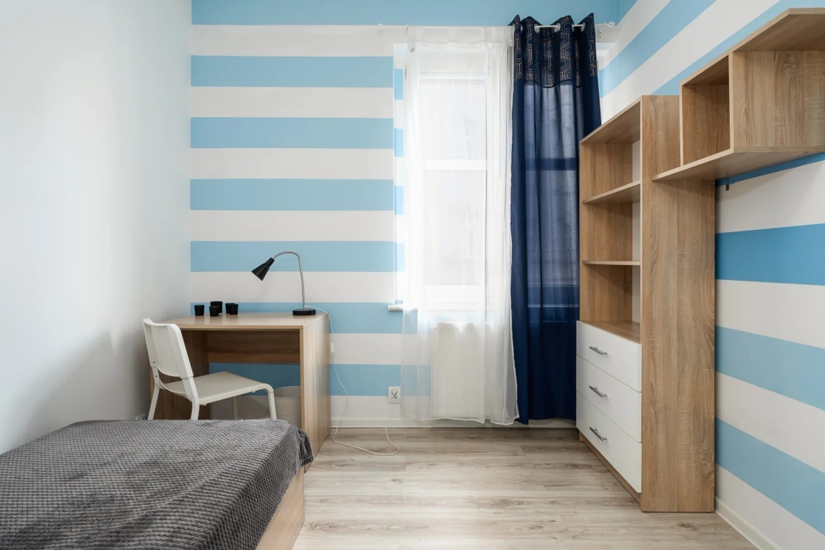 Student room in  with study area and shared facilities