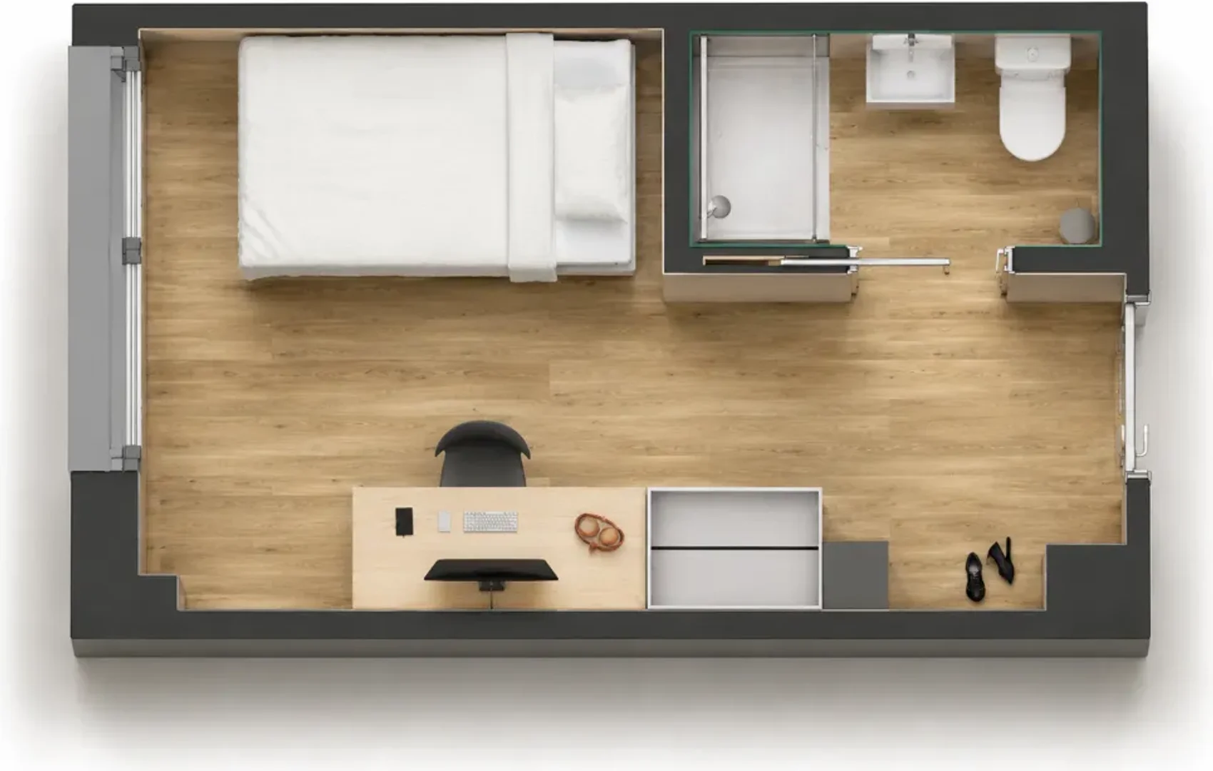 Habitación en apartamento estudiantil en alquiler en , completamente amueblado