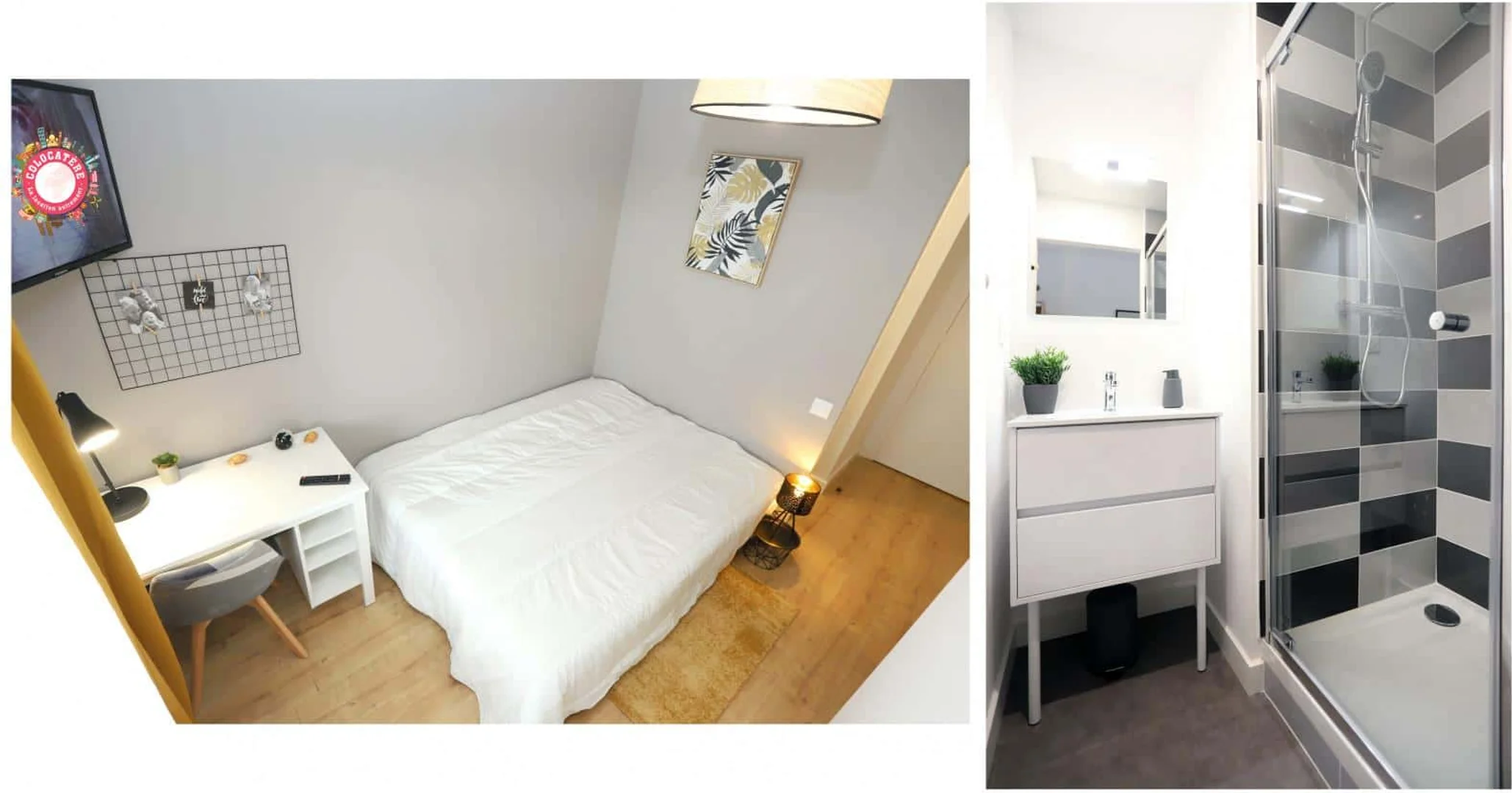 Habitación asequible para estudiantes con buena iluminación en 
