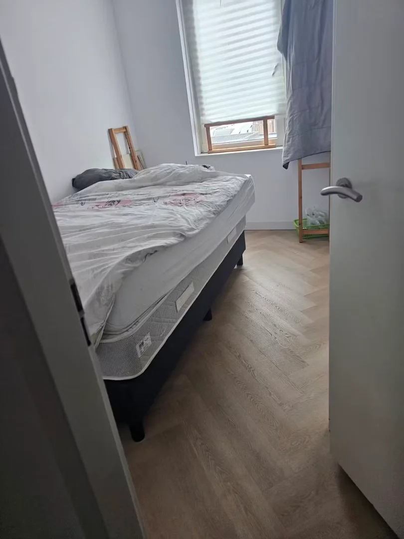 Habitación estudiantil luminosa y aireada con fácil acceso a la universidad en 