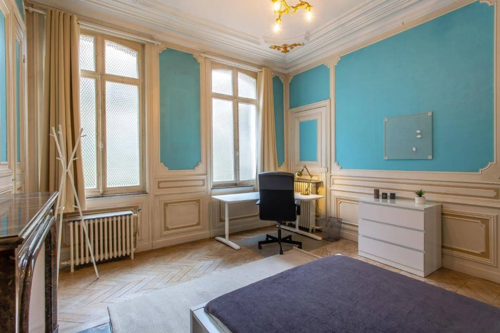 Student room in  with study area and shared facilities