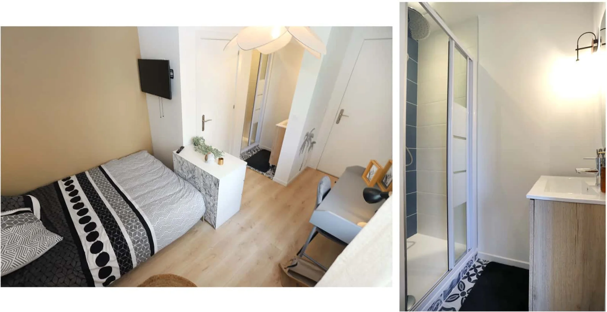 Habitación estudiantil funcional perfecta para estudiar en 