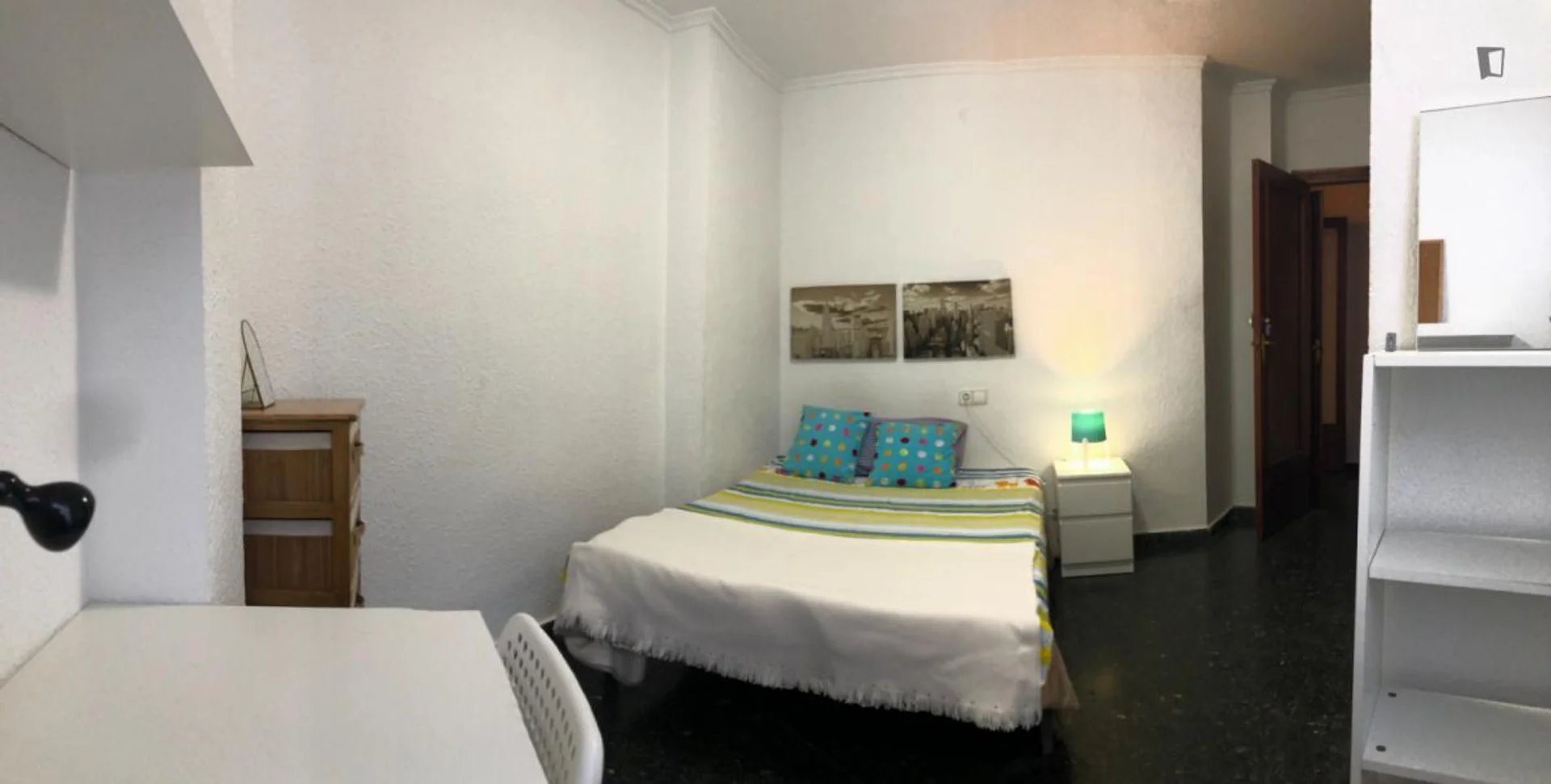 Student room in  with study area and shared facilities