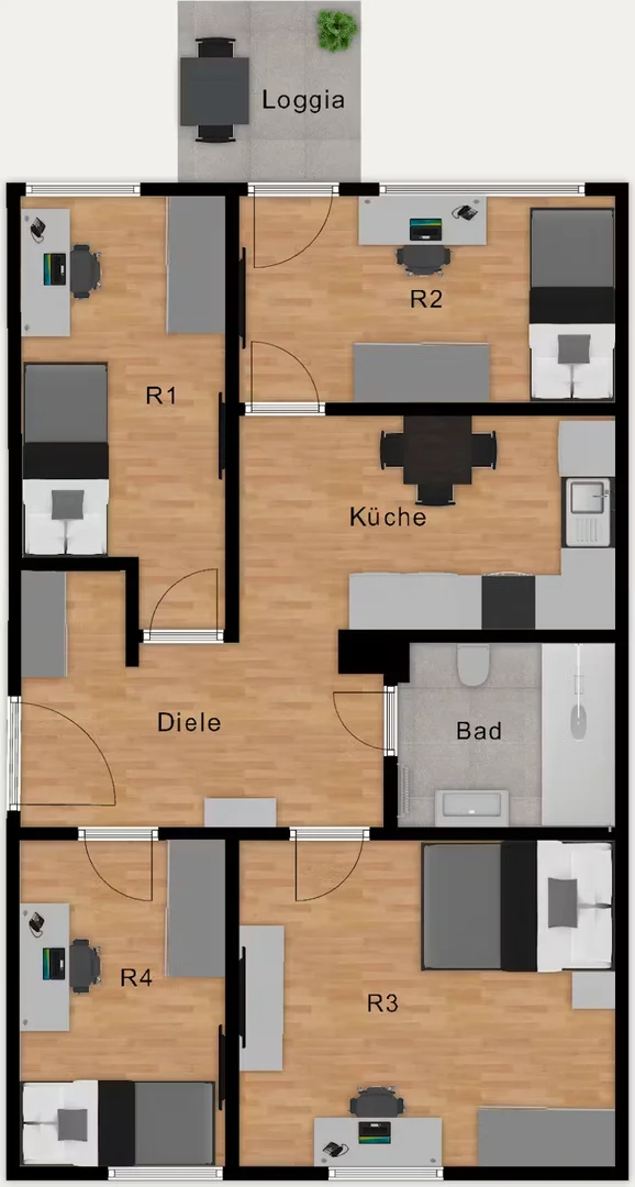 Room for rent in student apartment in , fully furnished