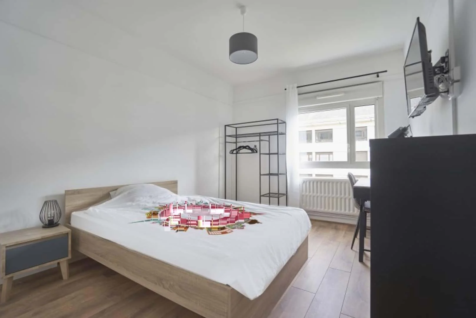 Quarto amigo do estudante em  com comodidades modernas