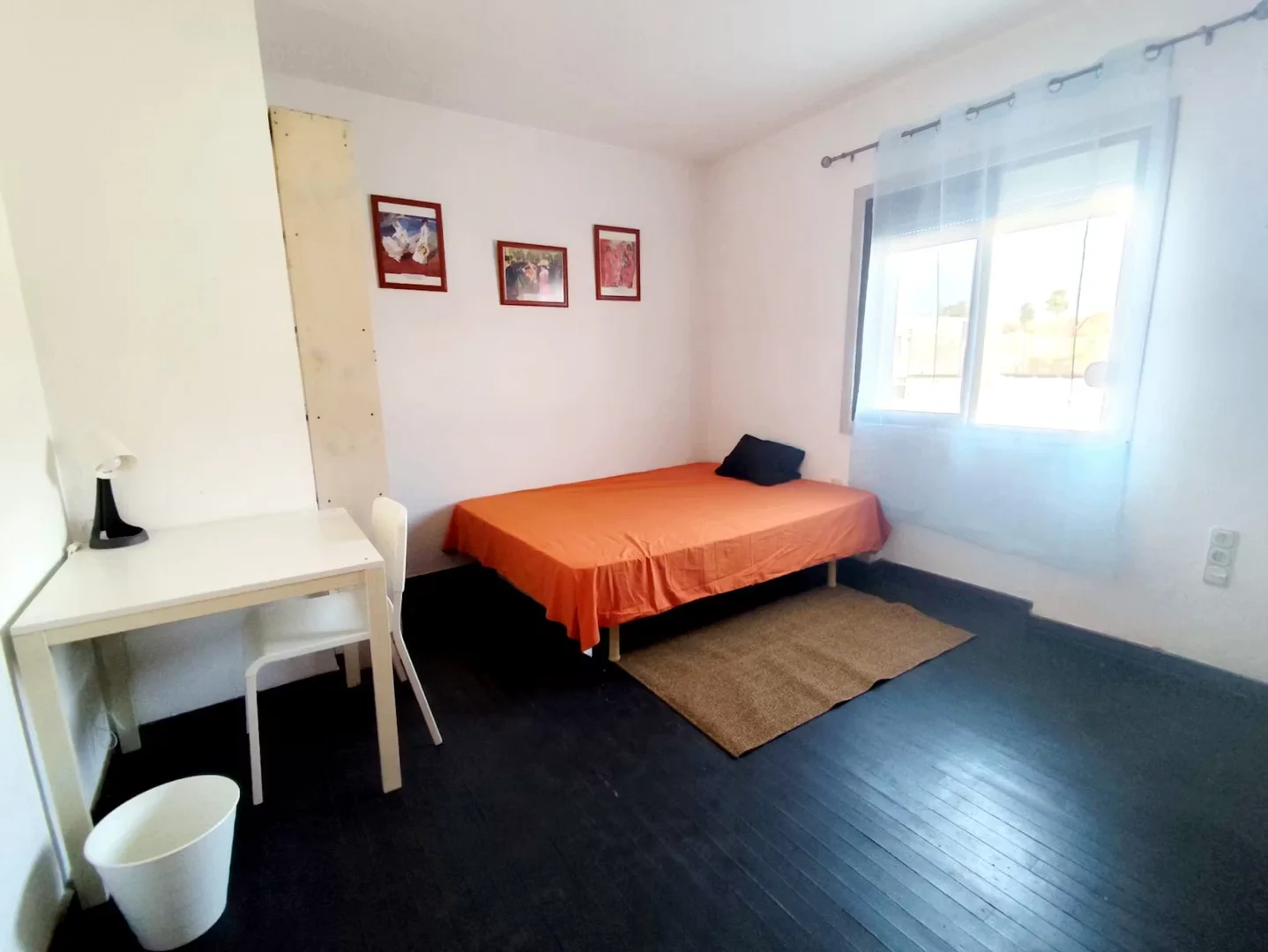 Quarto de estudante confortável e espaçoso em