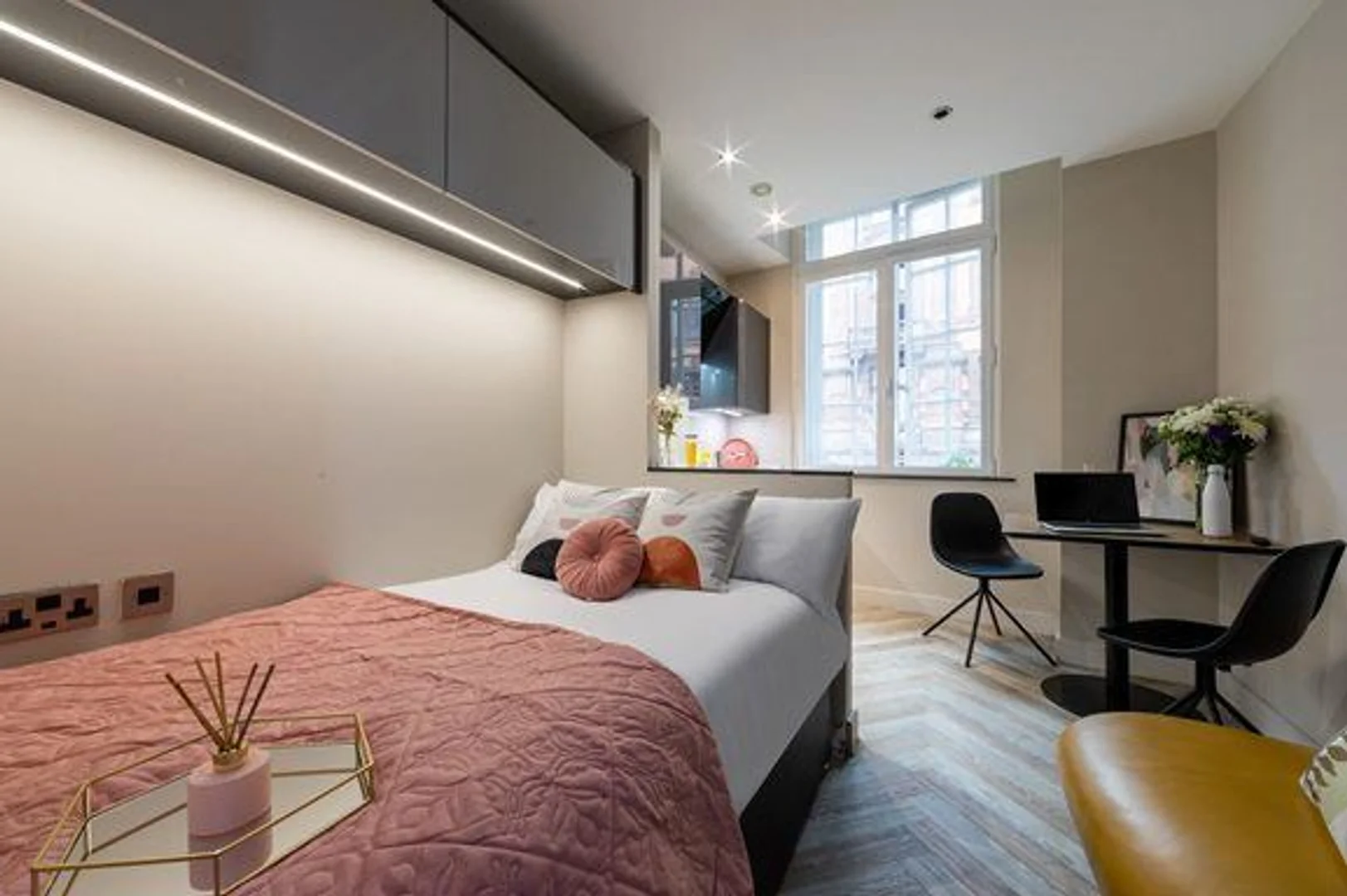 Affordable studio apartment with essential features in 