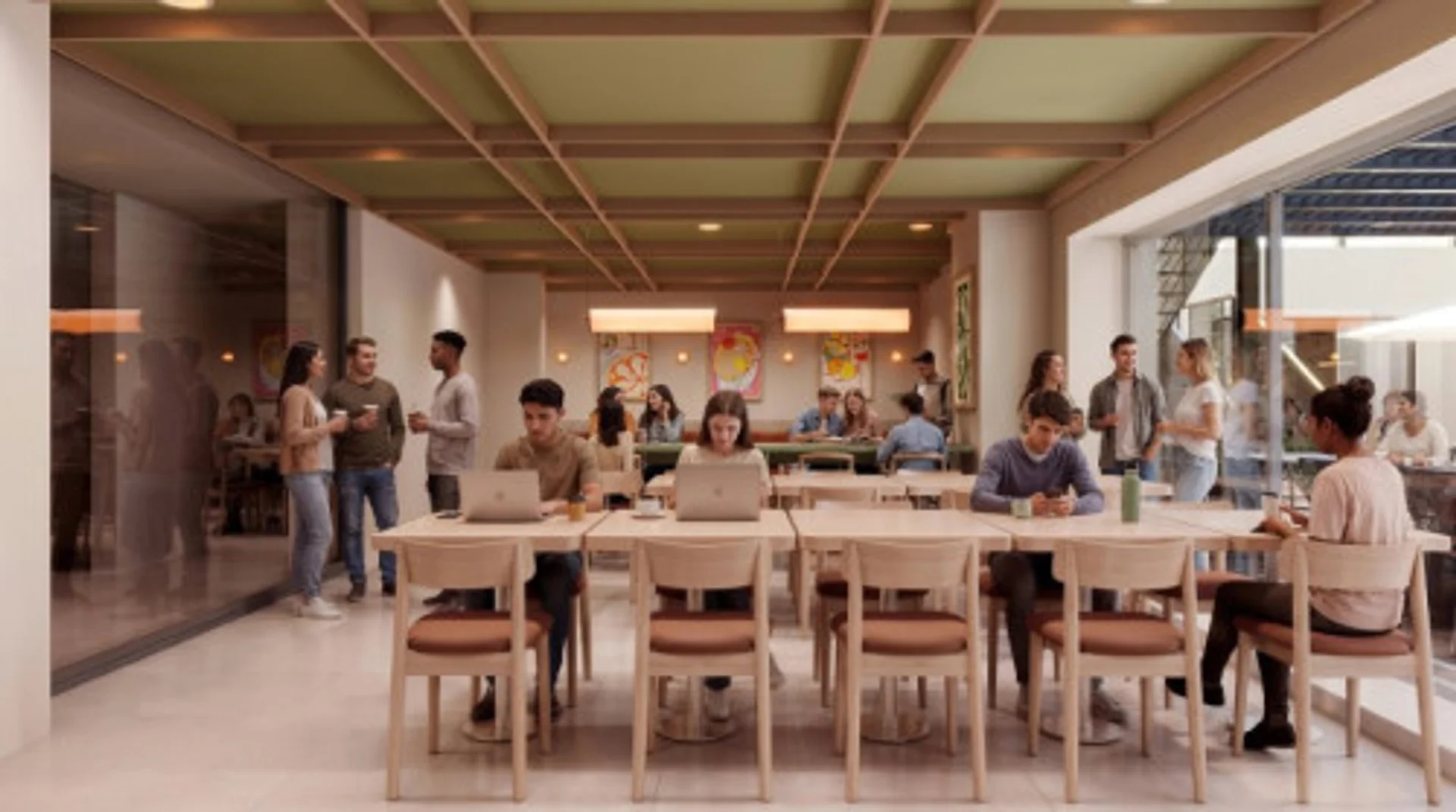 'de modern olanaklara sahip öğrenci dostu oda