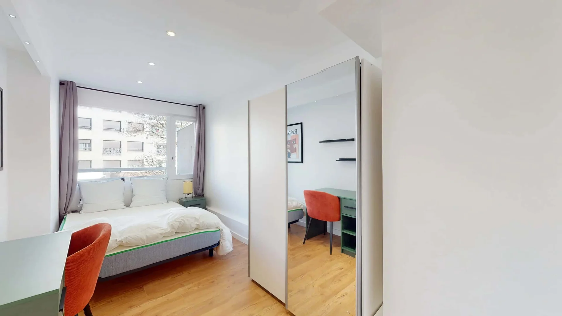 Habitación asequible para estudiantes con buena iluminación en 