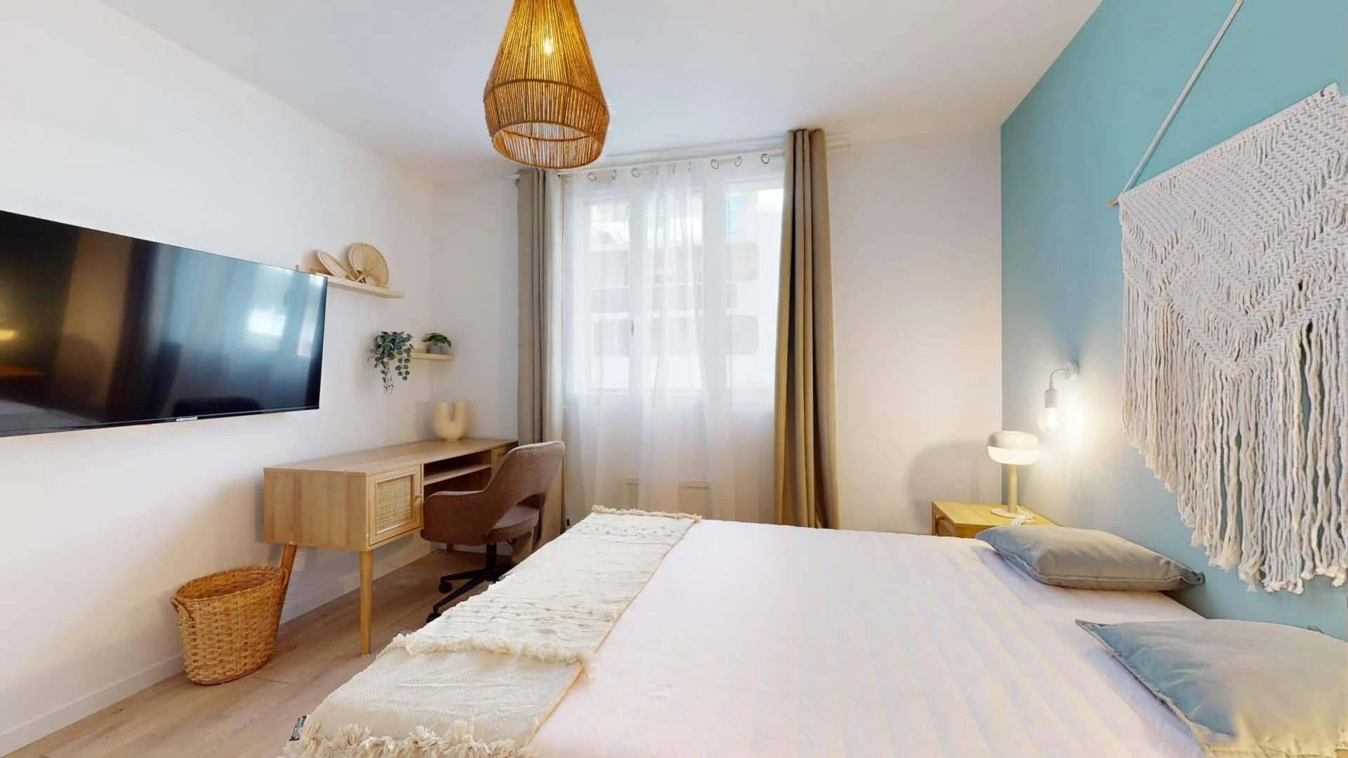 Quarto amigo do estudante em com comodidades modernas