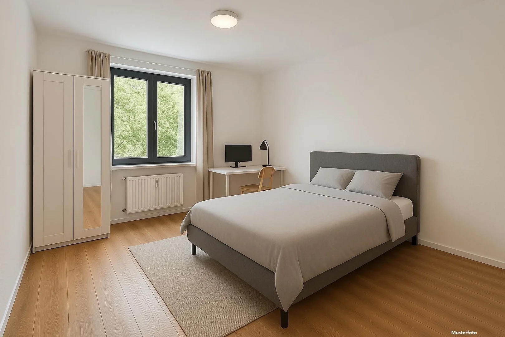Habitación estudiantil funcional perfecta para estudiar en 