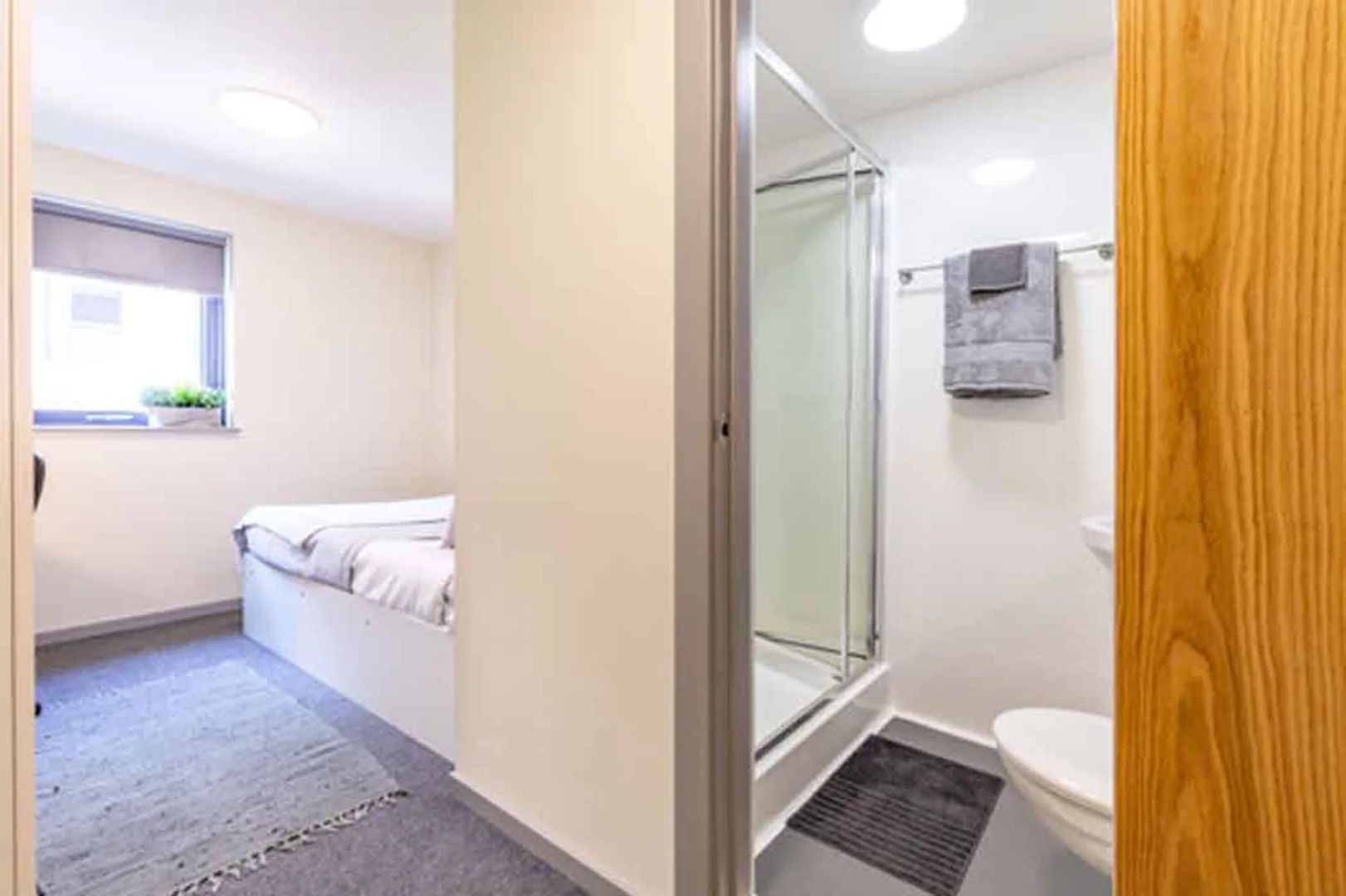 Student room in  with study area and shared facilities