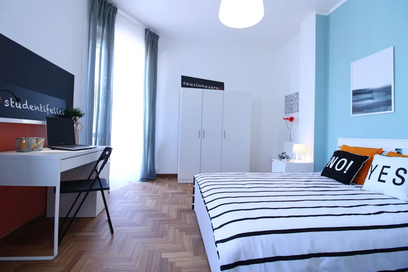 Affordable room for students with ample lighting in