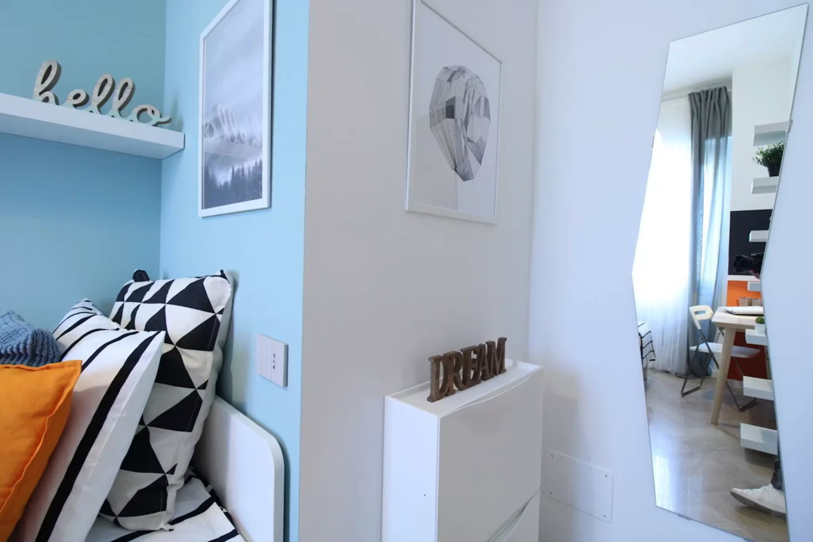 Student room in  with study area and shared facilities
