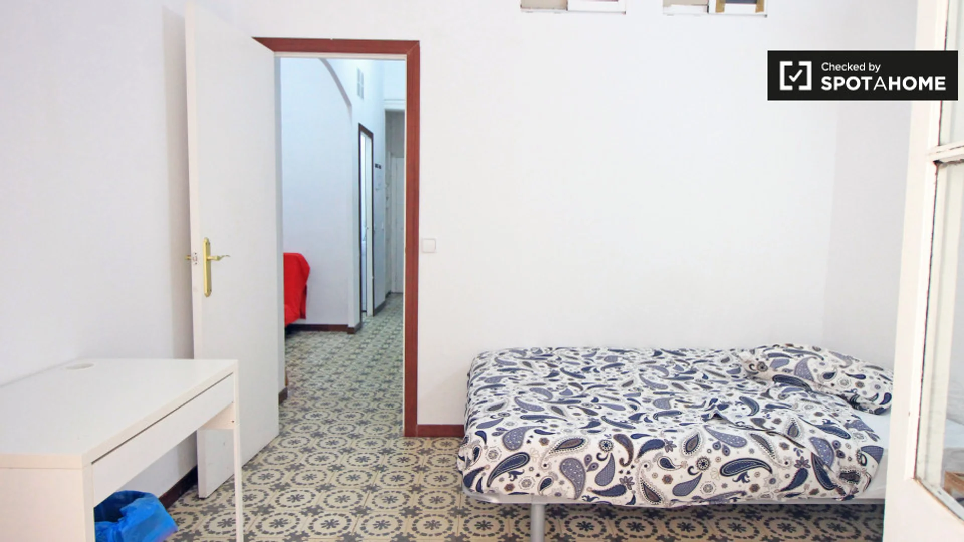 Student room in  with study area and shared facilities