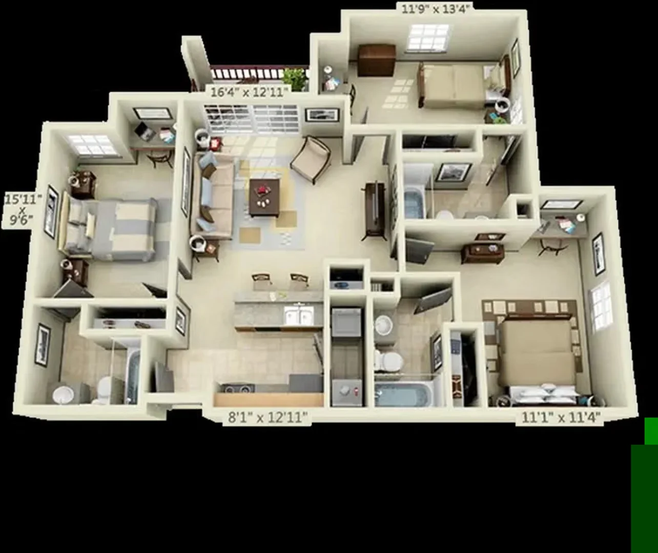 Habitación para estudiantes en  con modernas comodidades