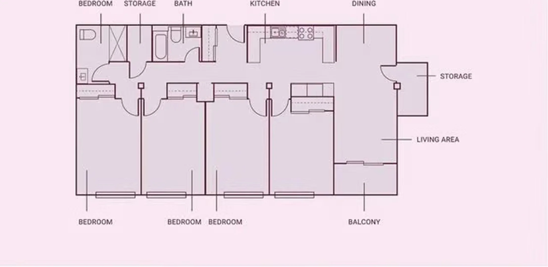 Studentenzimmer in  mit Arbeitsbereich und Gemeinschaftseinrichtungen
