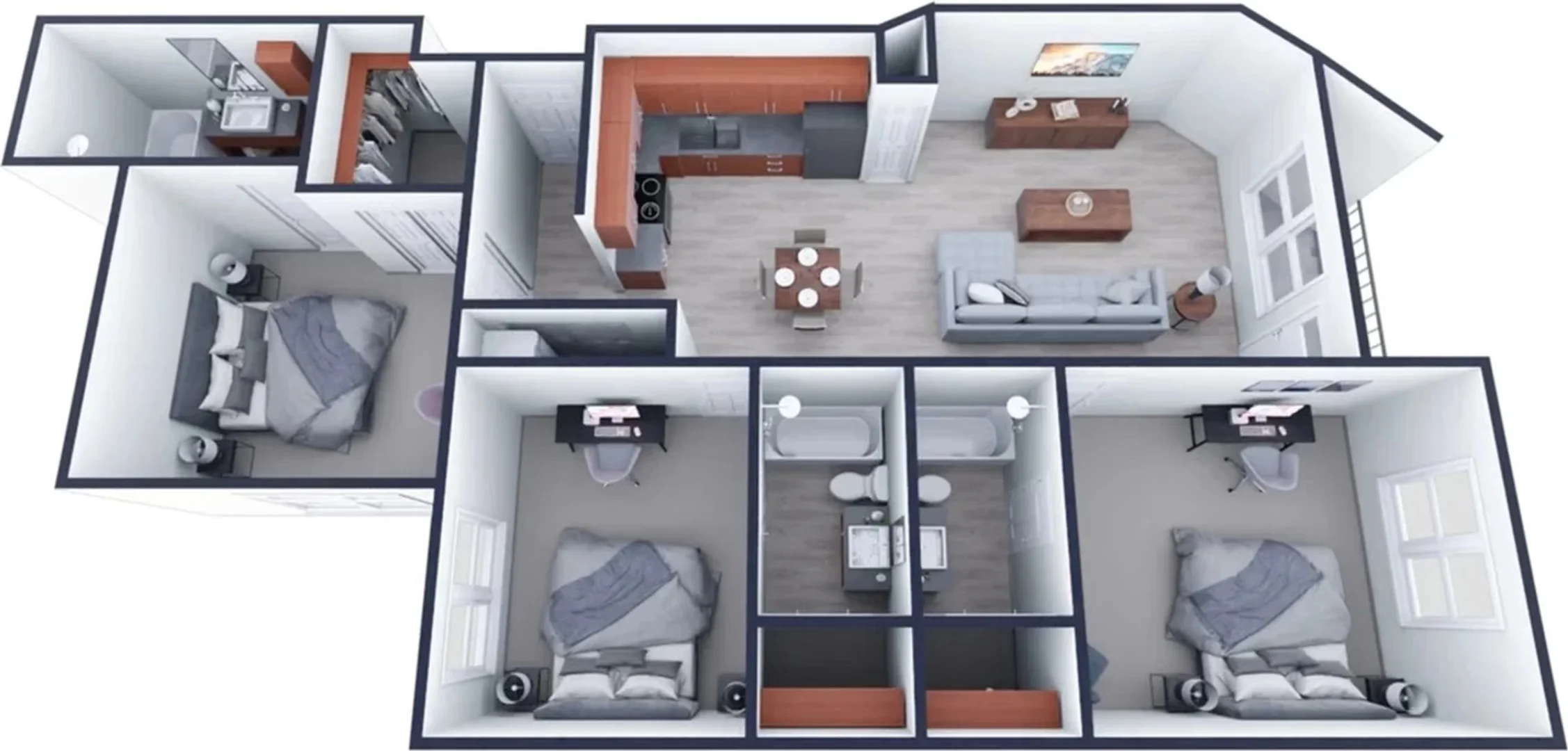 Zimmer in Studentenwohnung in zu vermieten, voll möbliert