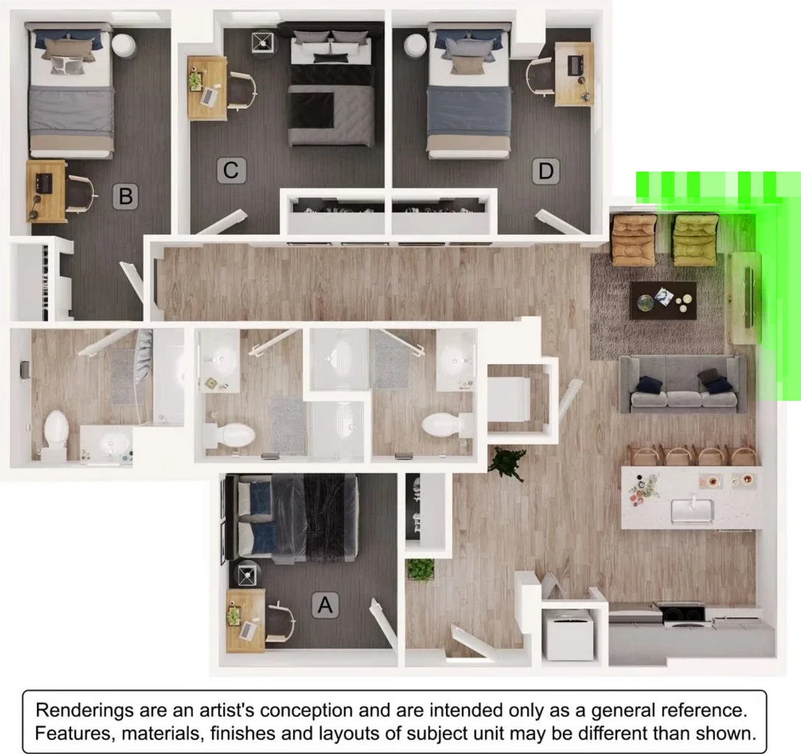 Habitación estudiantil luminosa y aireada con fácil acceso a la universidad en 