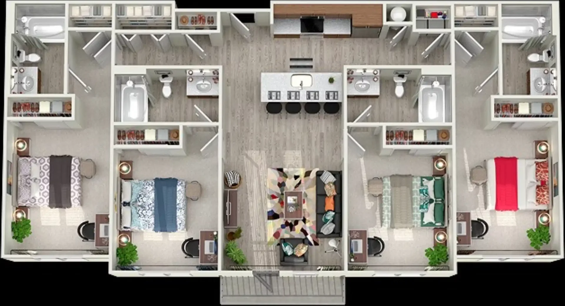 Affordable room for students with ample lighting in 