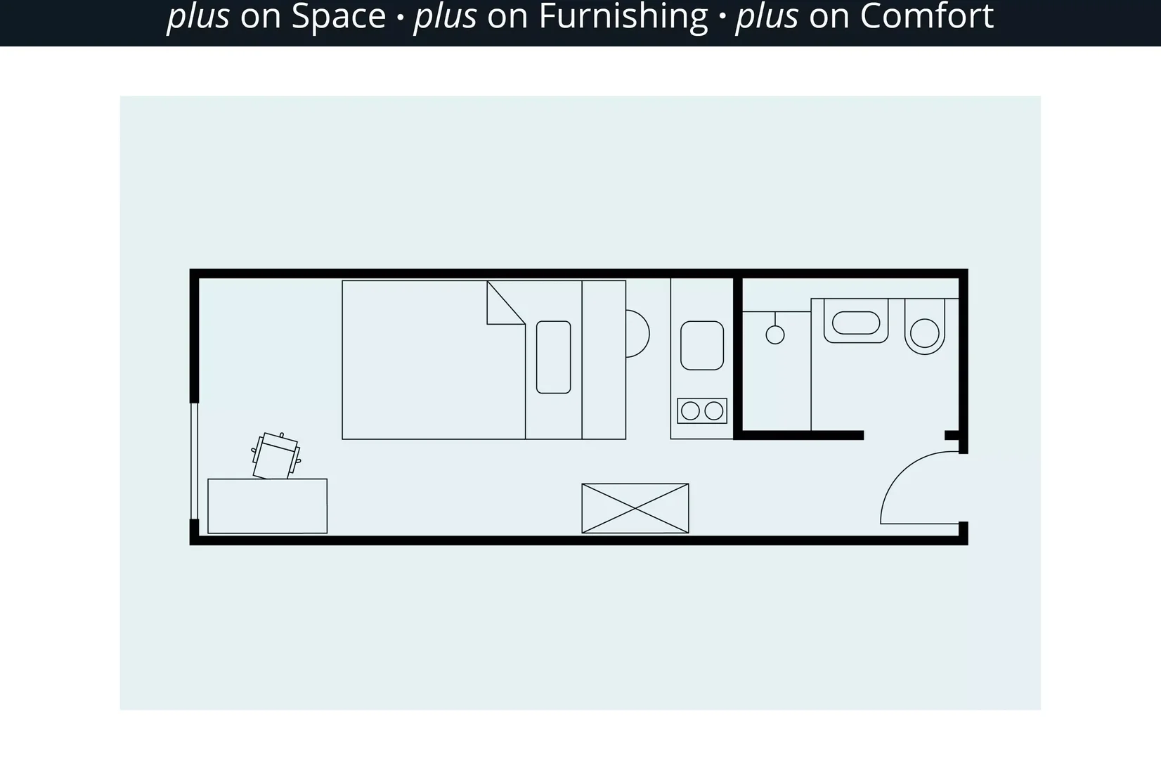 Niedrogi apartament typu studio z niezbędnymi funkcjami w