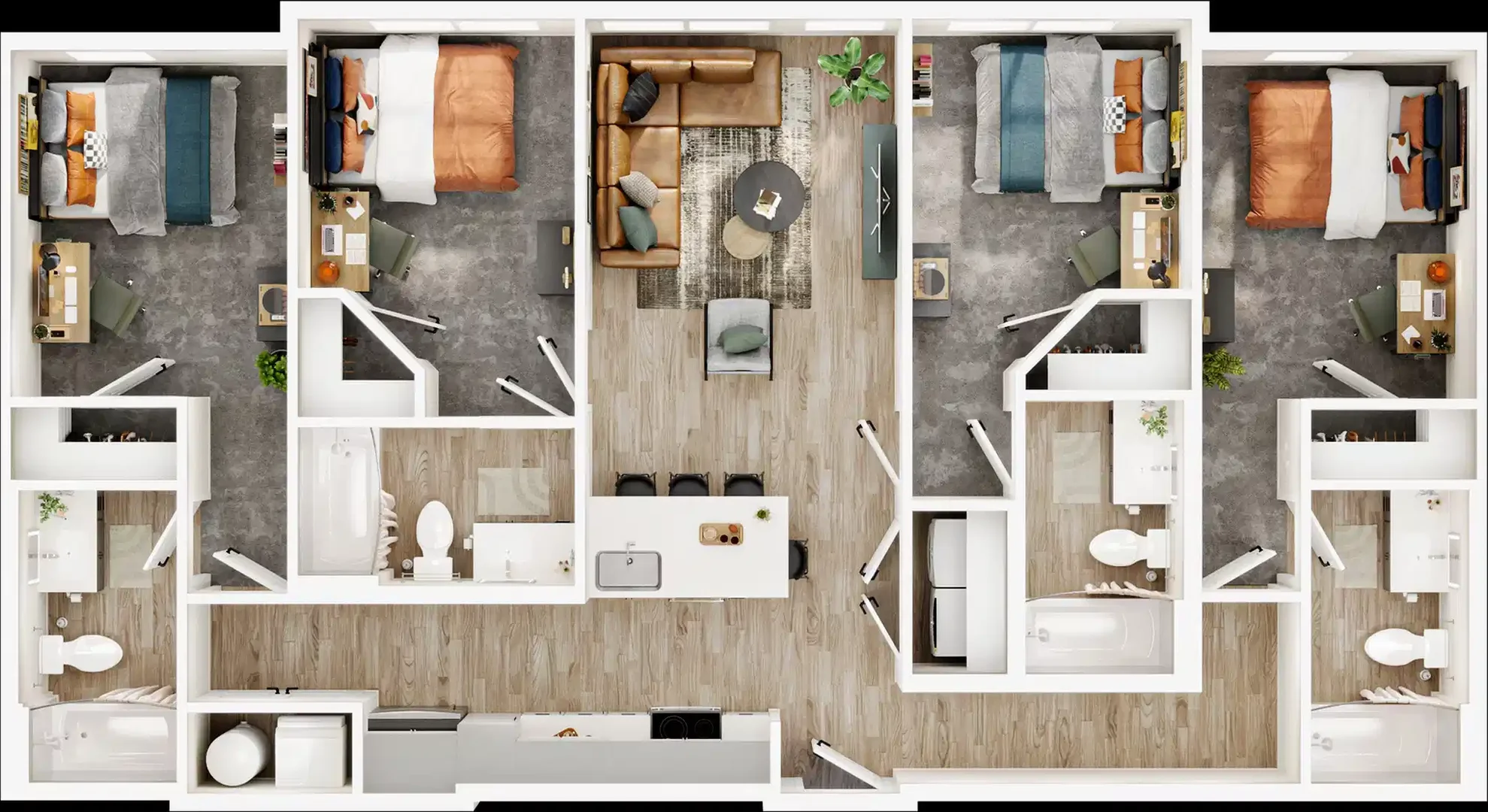 Student-friendly room in  with modern amenities