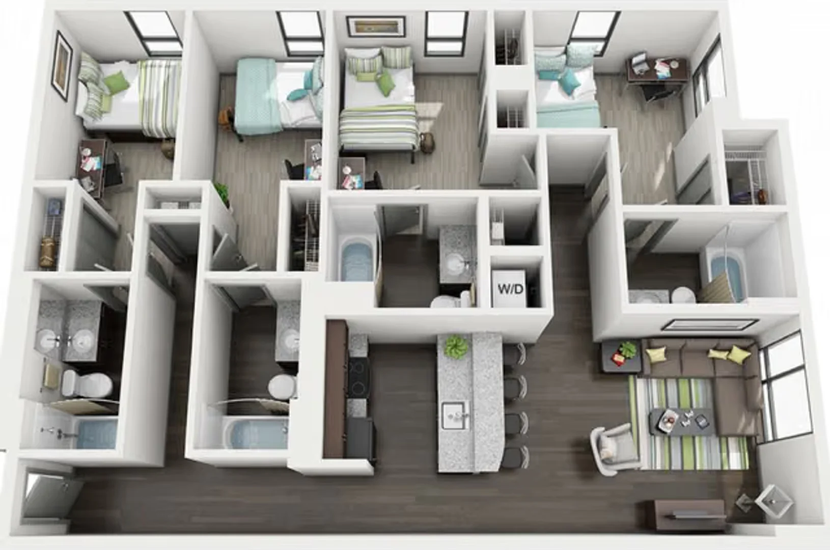 Habitación estudiantil luminosa y aireada con fácil acceso a la universidad en 