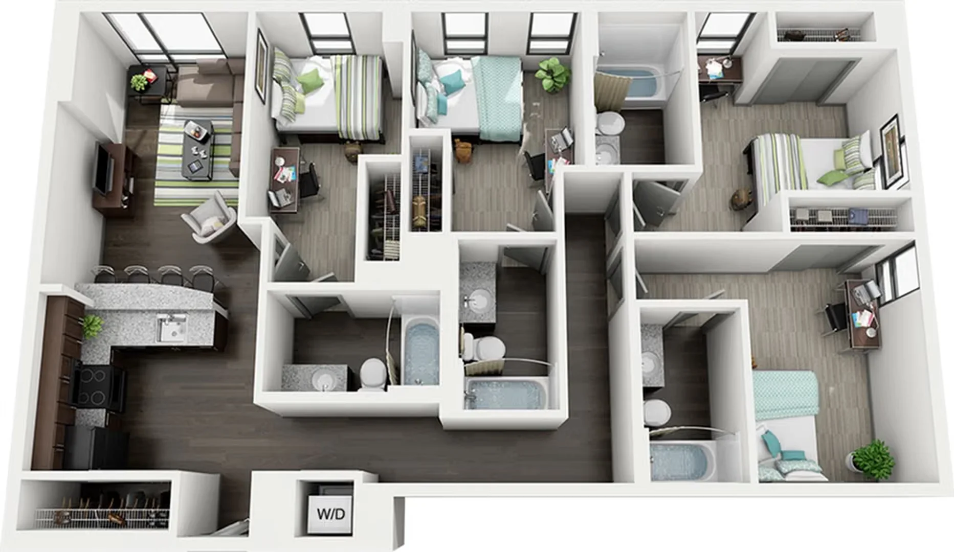 Habitación asequible para estudiantes con buena iluminación en 