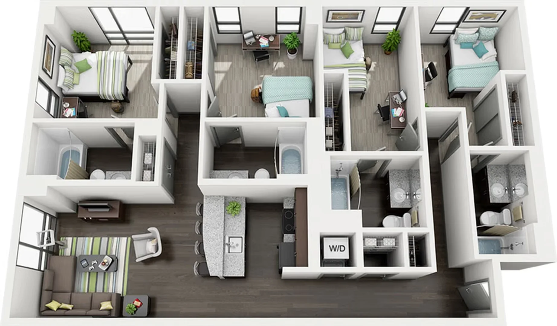 Habitación asequible para estudiantes con buena iluminación en 