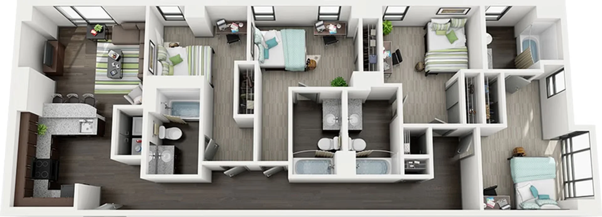 Habitación estudiantil económica cerca del campus en 