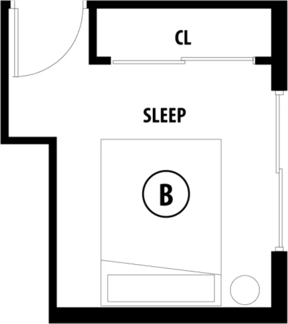 Student room in  with study area and shared facilities