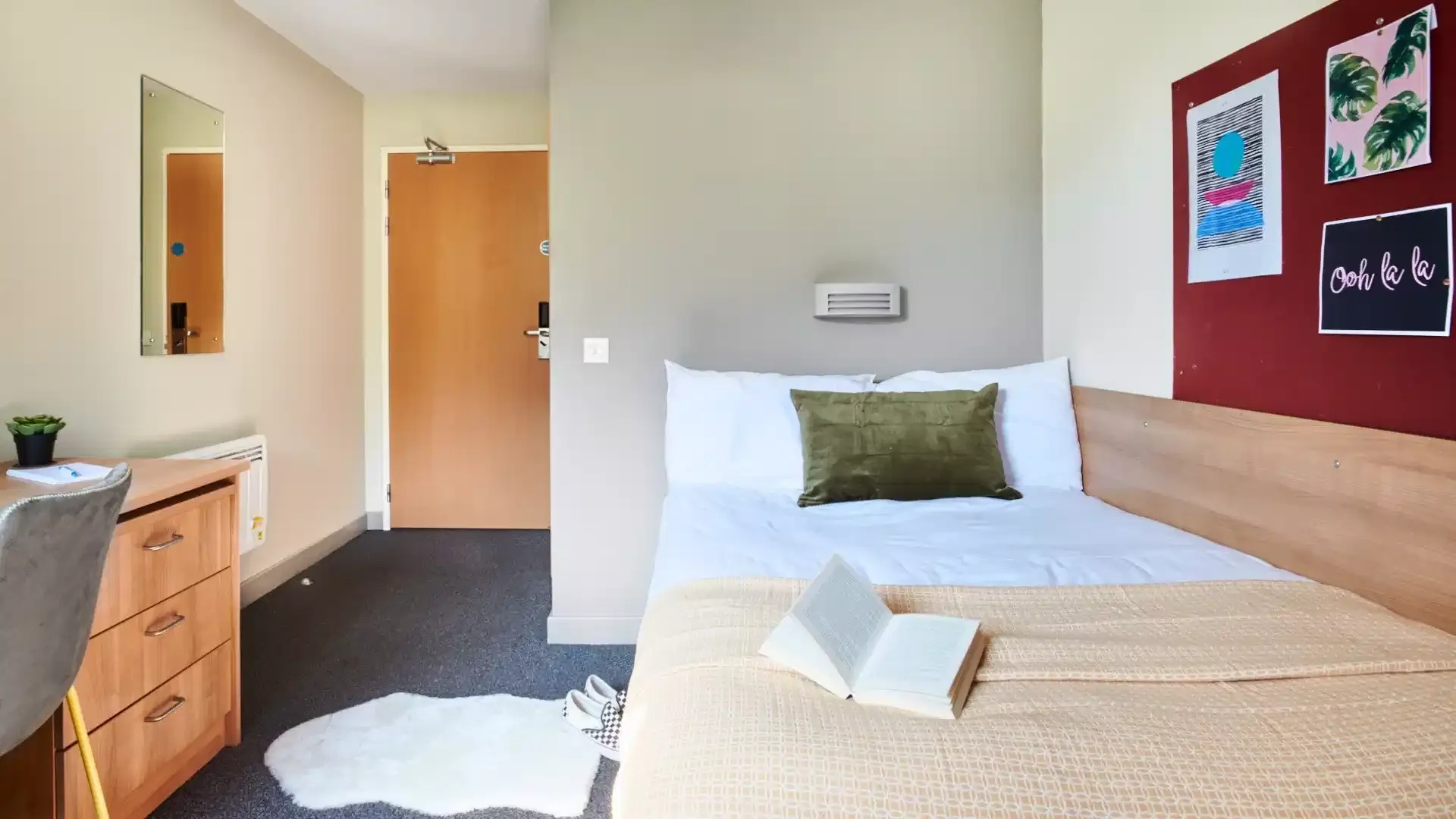 Student room in  with study area and shared facilities