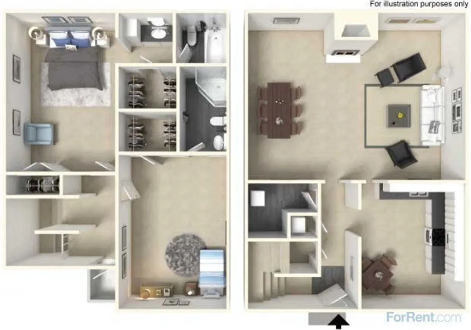 Habitación estudiantil funcional perfecta para estudiar en