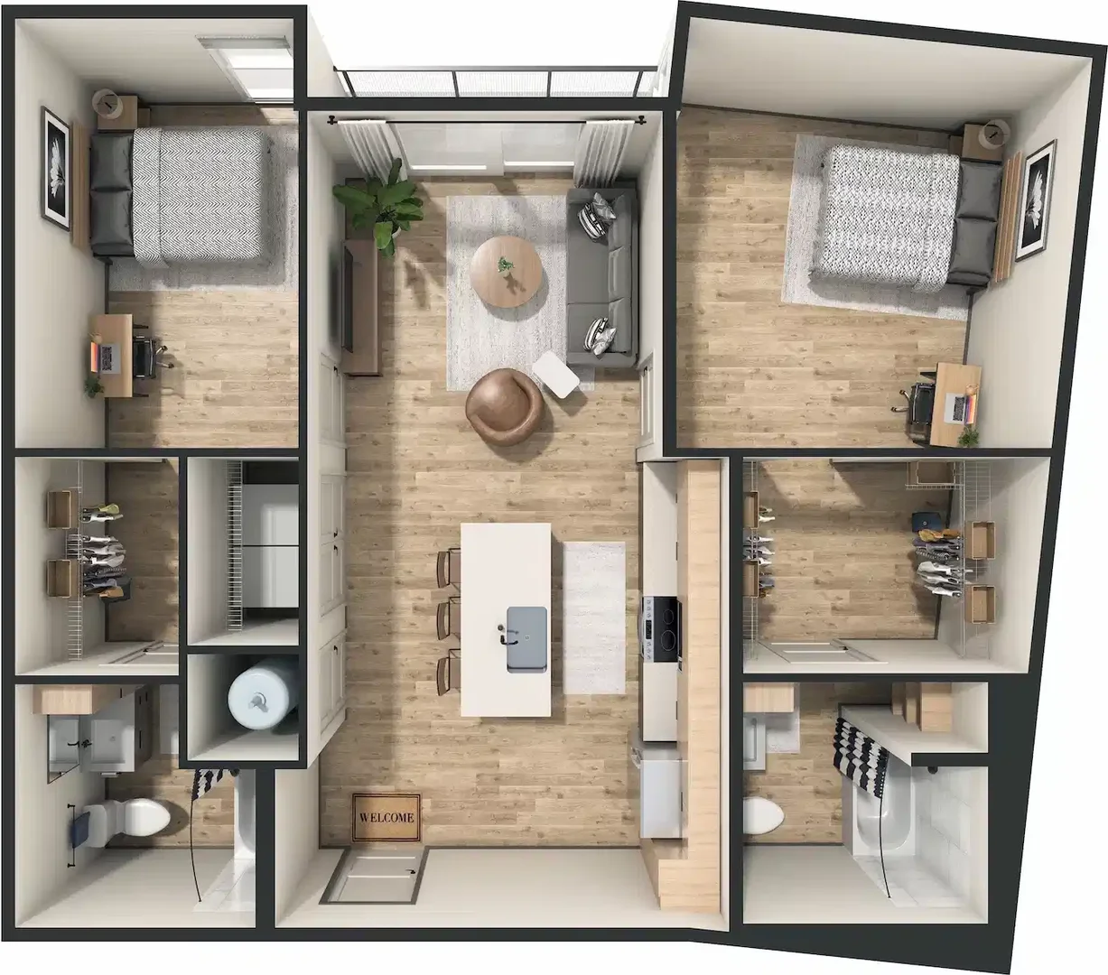 Quarto de estudante económico perto do campus em 