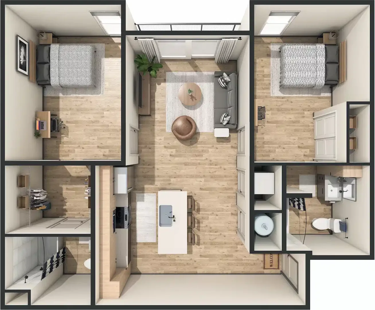 Quarto de estudante económico perto do campus em 
