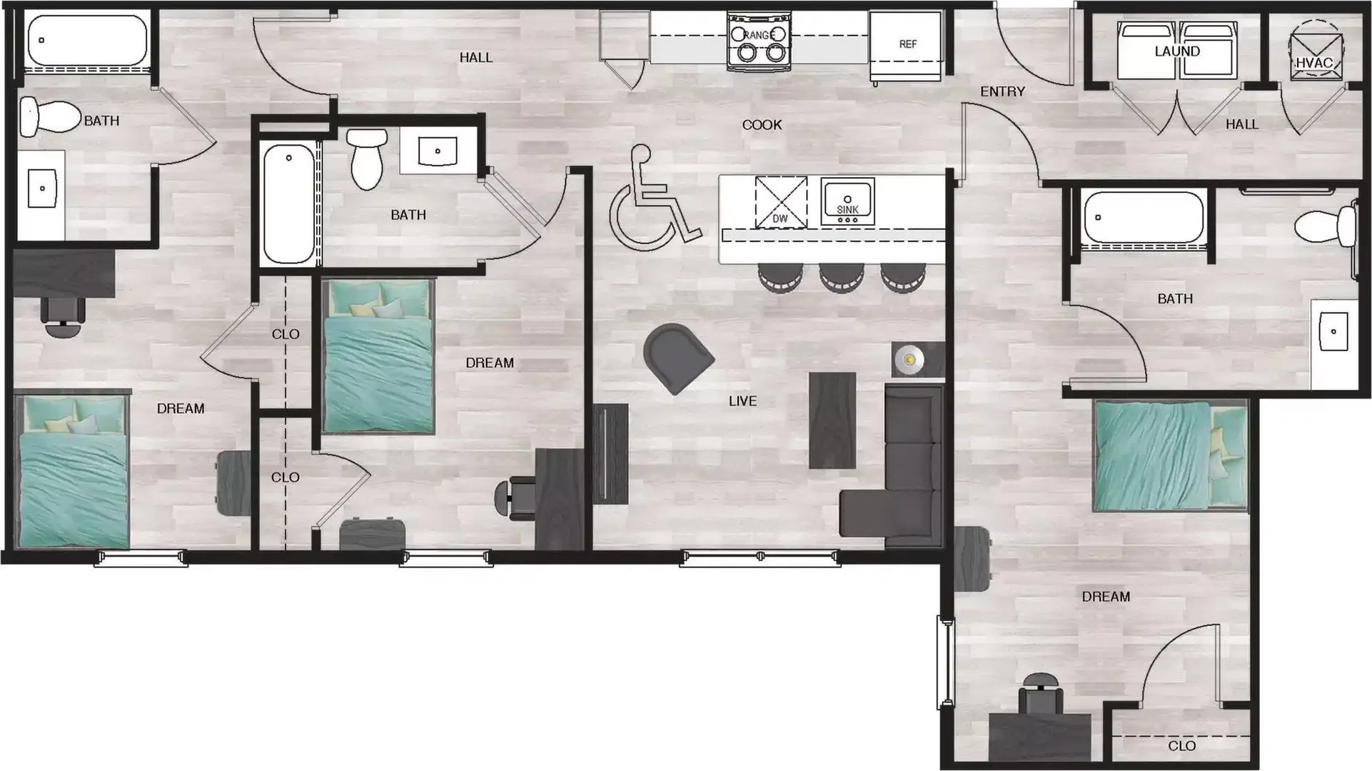 Comfortable and spacious student room in 