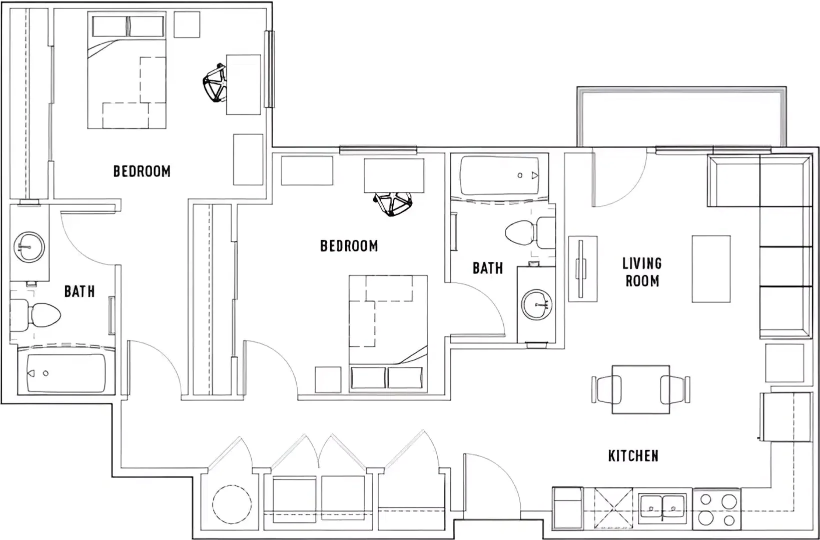 Habitación en apartamento estudiantil en alquiler en , completamente amueblado