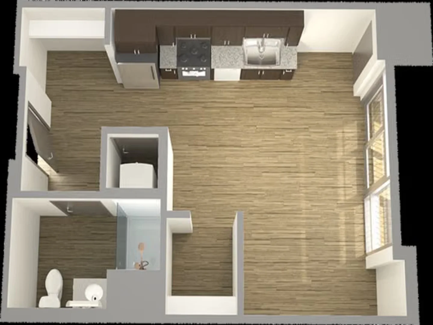 'de etkili düzene sahip minimalist öğrenci stüdyosu