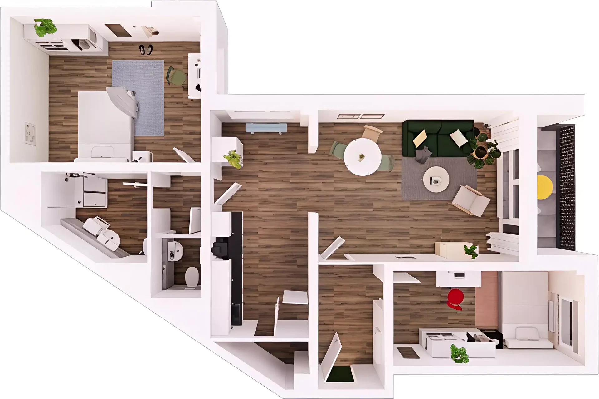 Quarto de estudante confortável e espaçoso em 