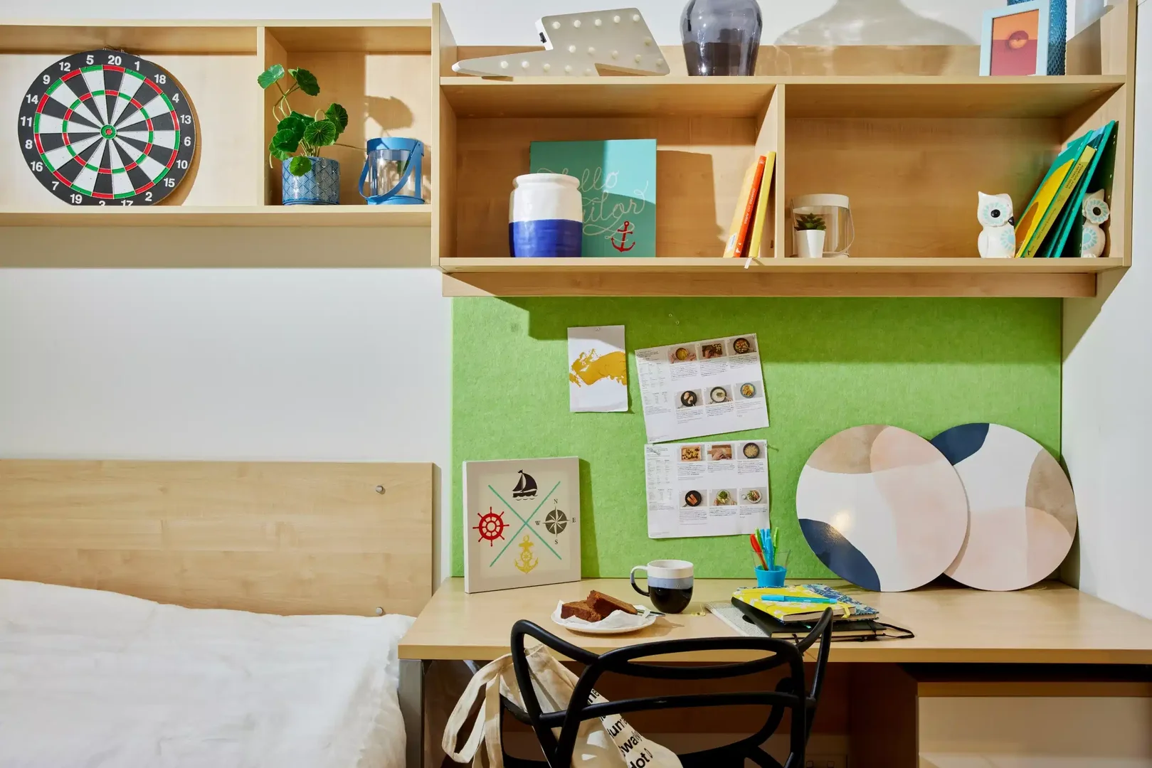 Student room in  with study area and shared facilities