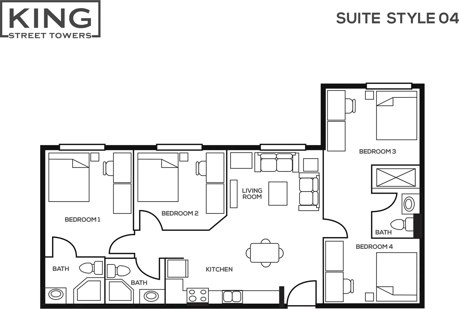 Studentenzimmer in mit Arbeitsbereich und Gemeinschaftseinrichtungen