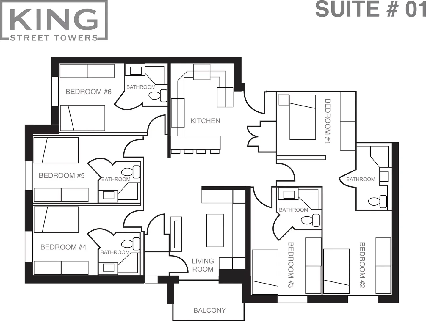 Student room in  with study area and shared facilities