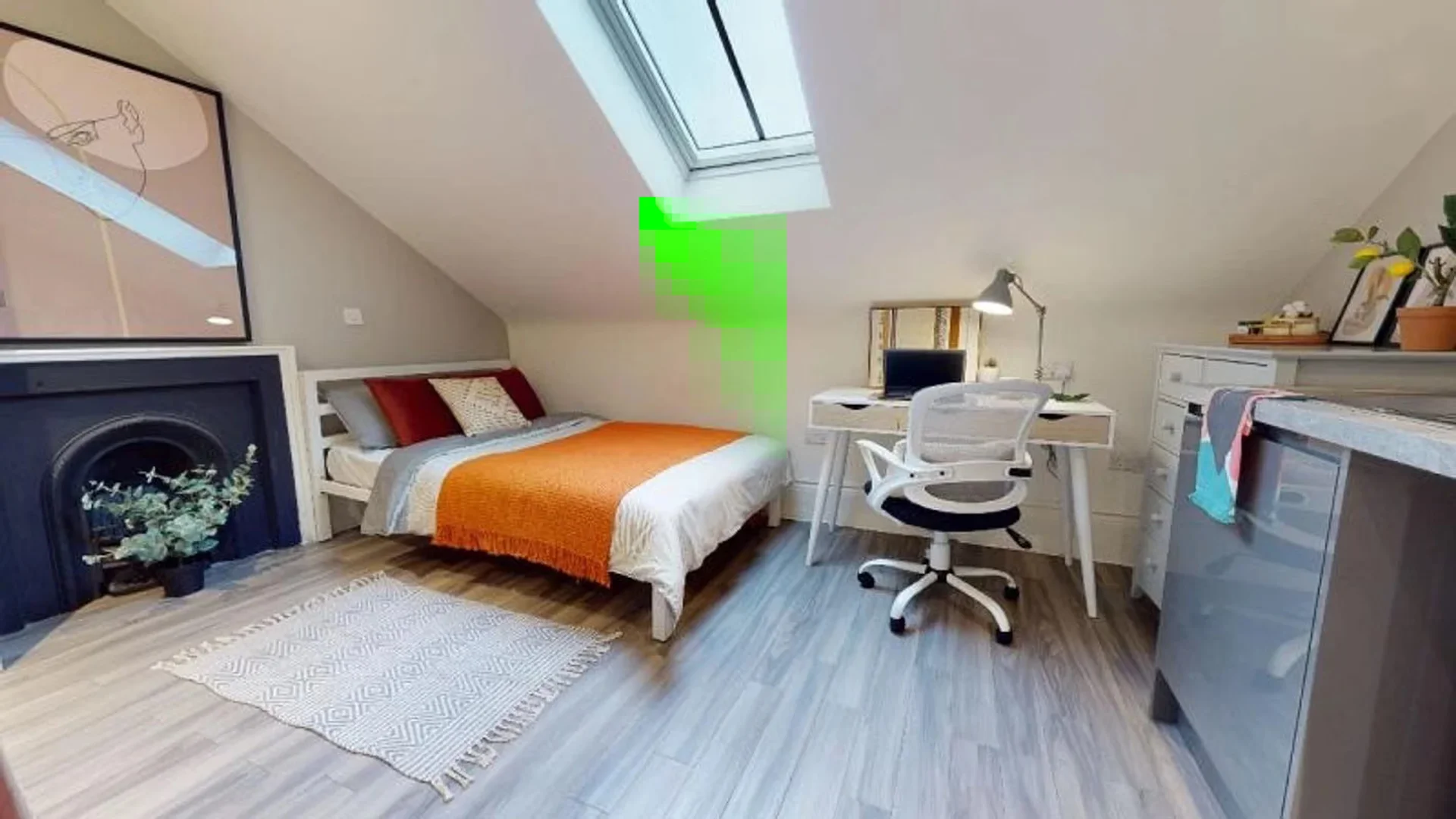 Affordable room for students with ample lighting in