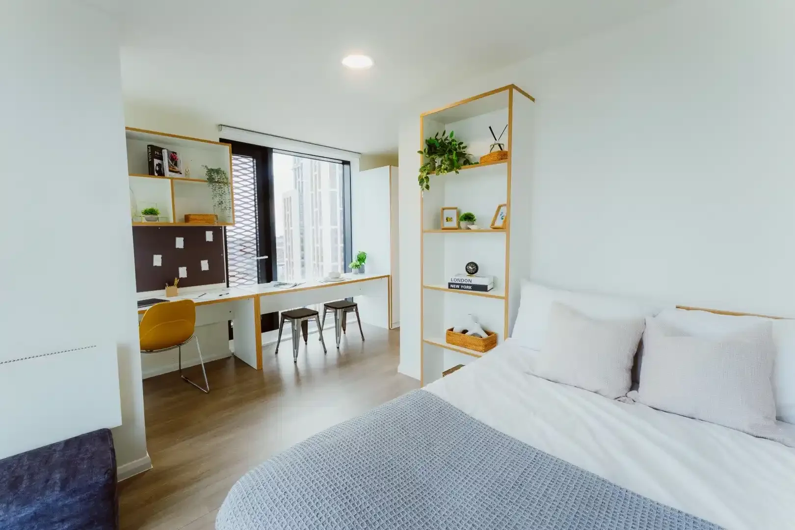 Estudio para estudiantes con excelentes conexiones de transporte en