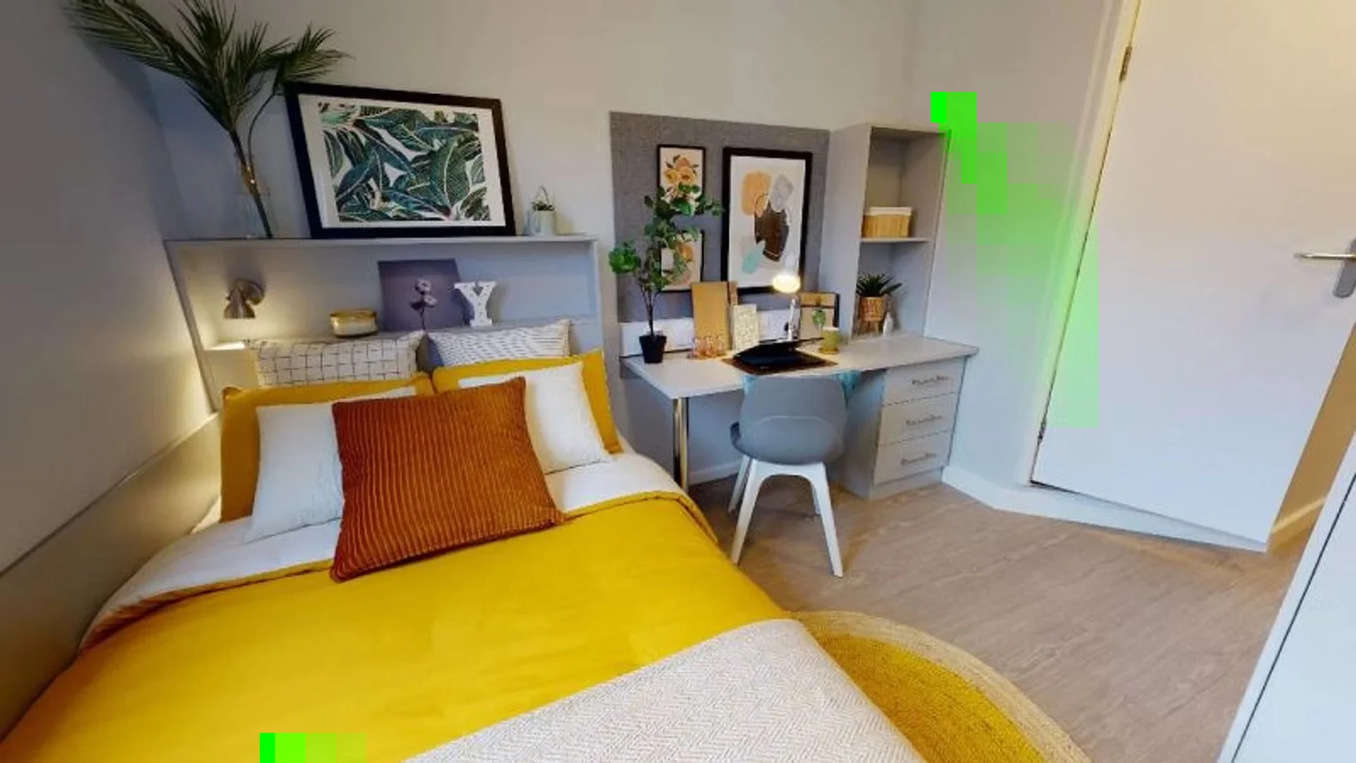 Quarto de estudante confortável e espaçoso em 