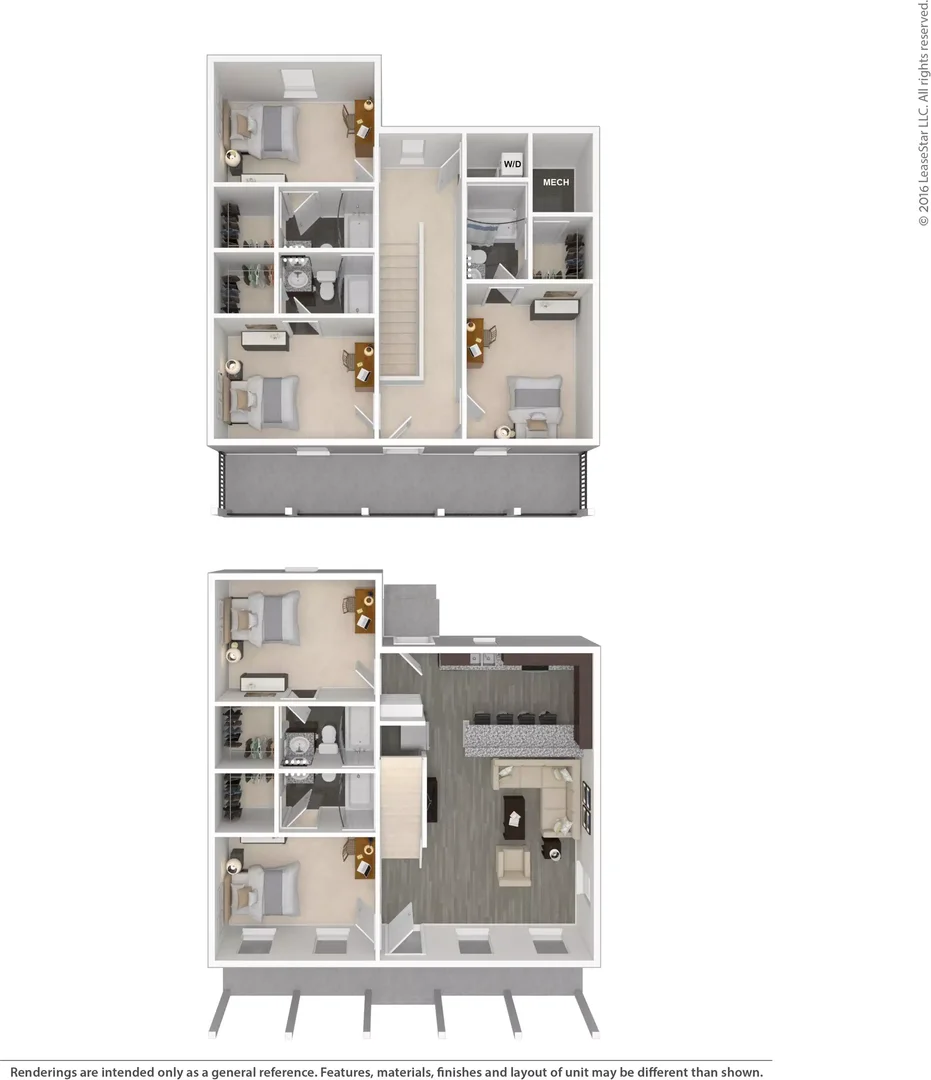 Quarto de estudante confortável e espaçoso em