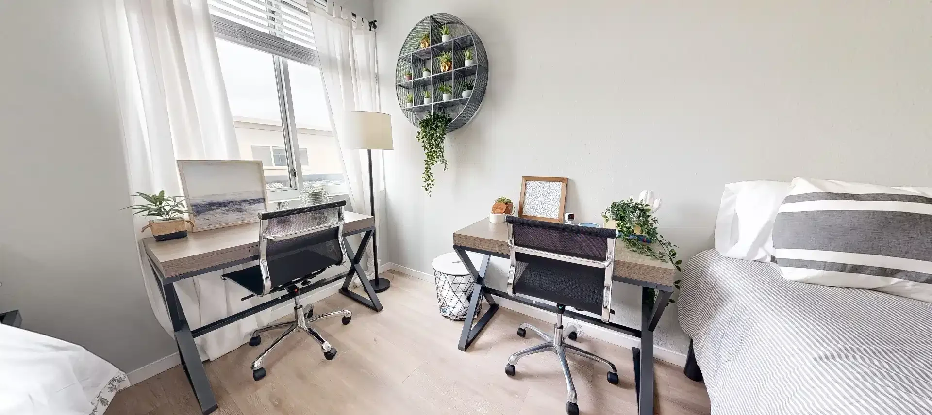 Student room in  with study area and shared facilities