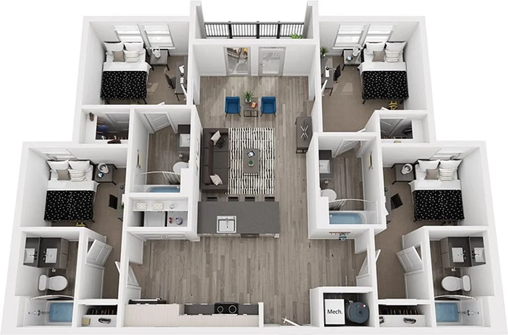 Affordable room for students with ample lighting in 