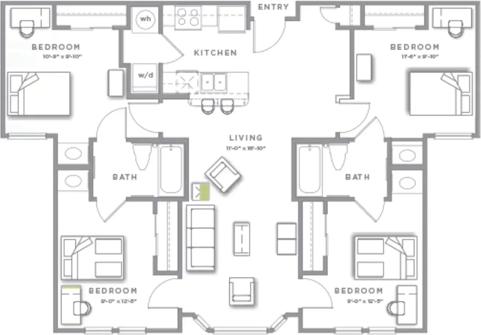 Chambre à louer dans un appartement d'étudiant à , entièrement meublée