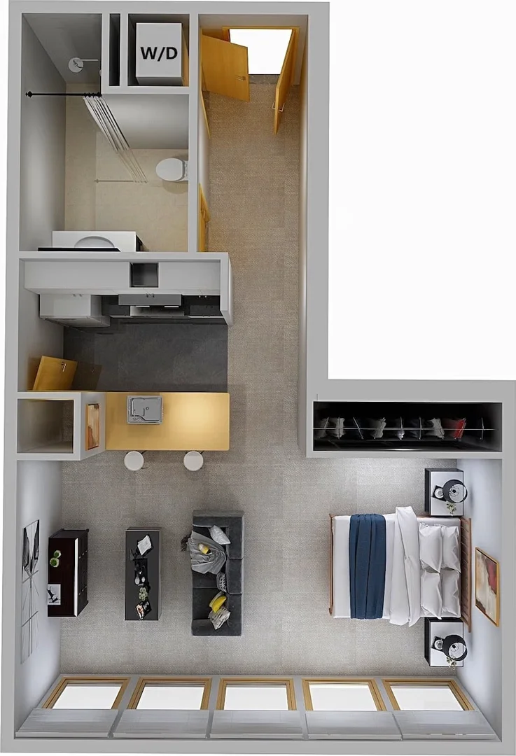 Student-friendly studio with excellent transport links in 